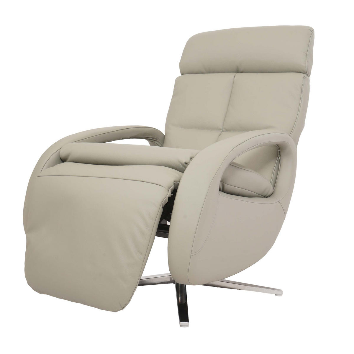 RELAXSESSEL Grau - Grau, Leder (70/109/147cm) - MCW
