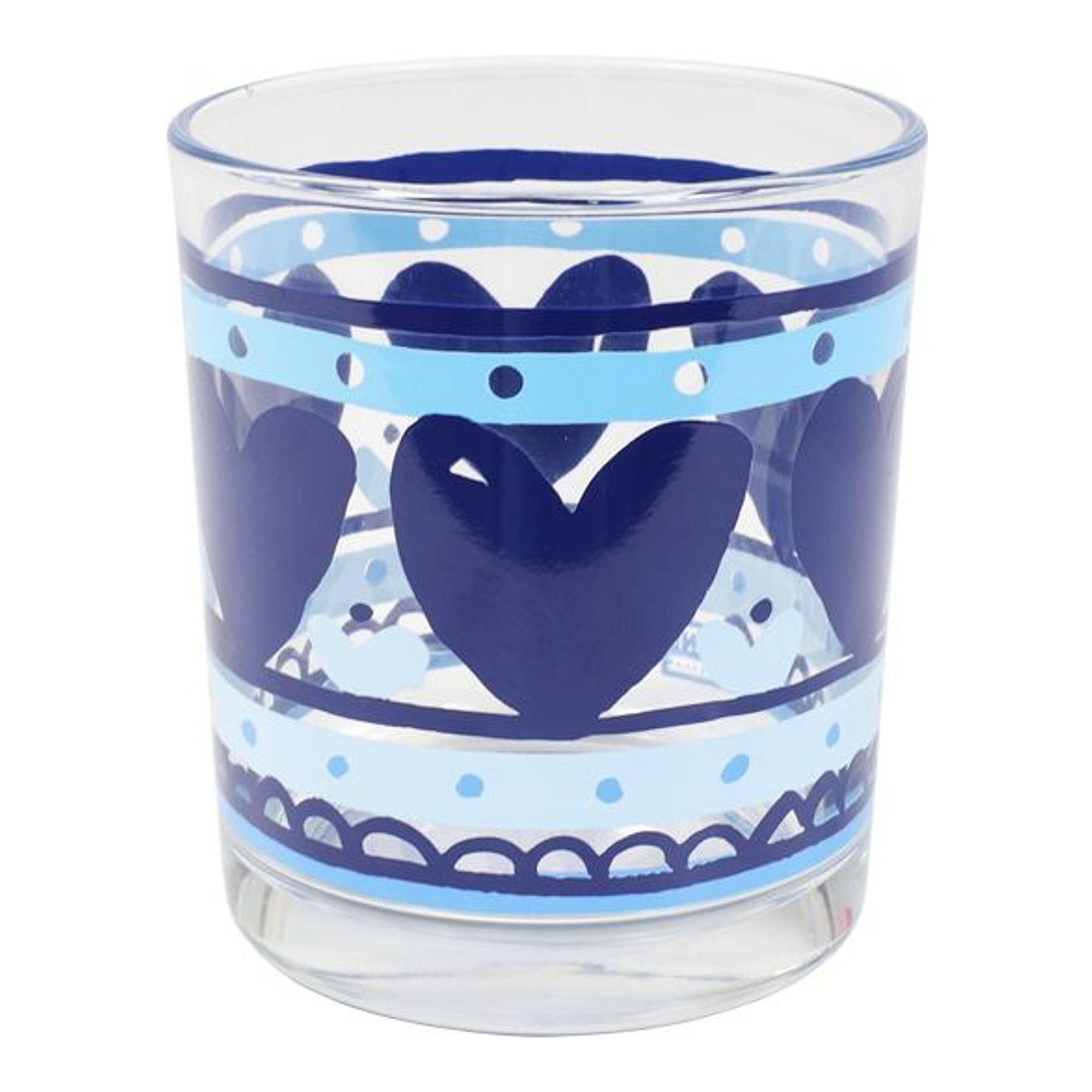 SAFTGLAS Herz in Blau - 200 ml - Blau, Glas (0.2L) - Blond Amsterdam