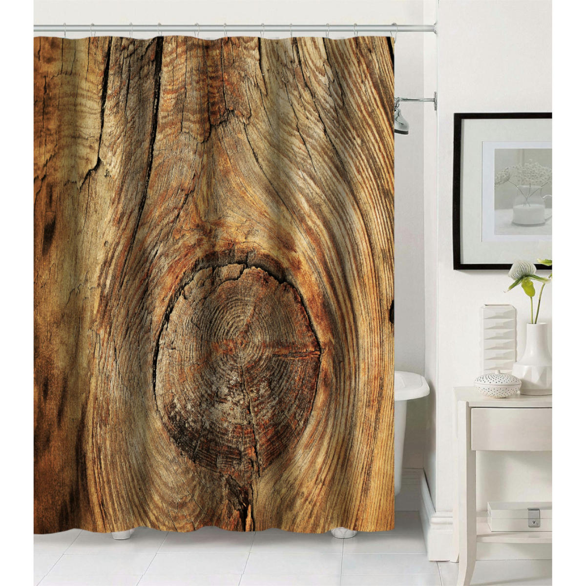 DUSCHVORHANG Rustikal 180 x 200 cm - Braun, Textil (180/200cm) - Sanilo