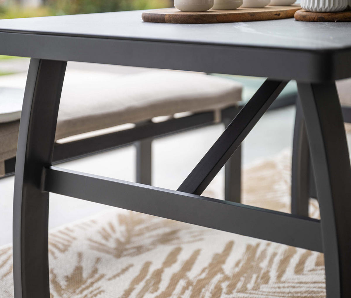 GARTENLOUNGESET Vasano 4-teilig, Premium Dining Ecklounge Set, Gartenmöbelset - Anthrazit, Metall - GARDEN IMPRESSIONS