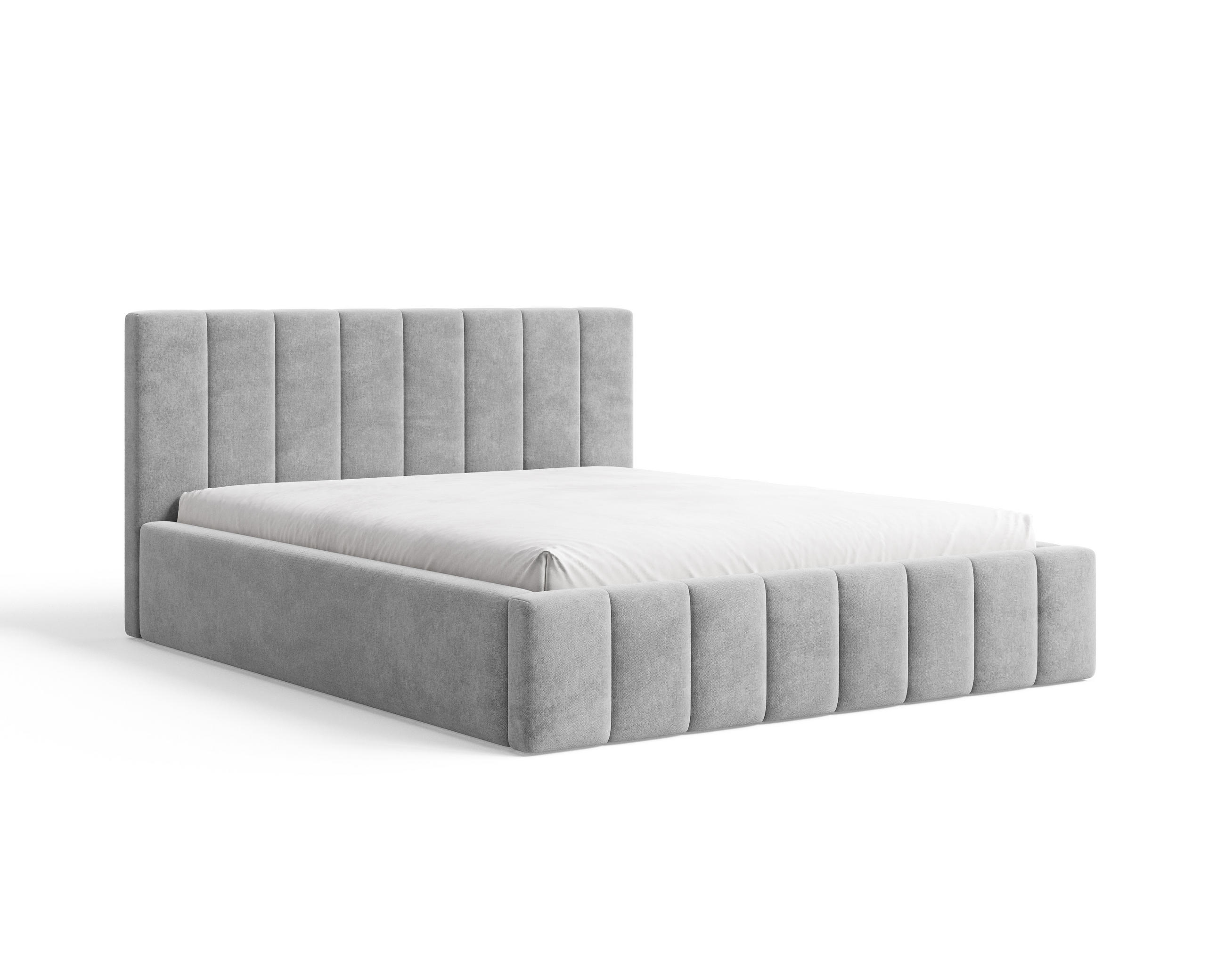 POLSTERBETT 01 160 x 200 cm – Flow – Bett mit Federmechanismus und Stauraum - Hellgrau, Holz (160/200cm) - ROYAL24_MARKT