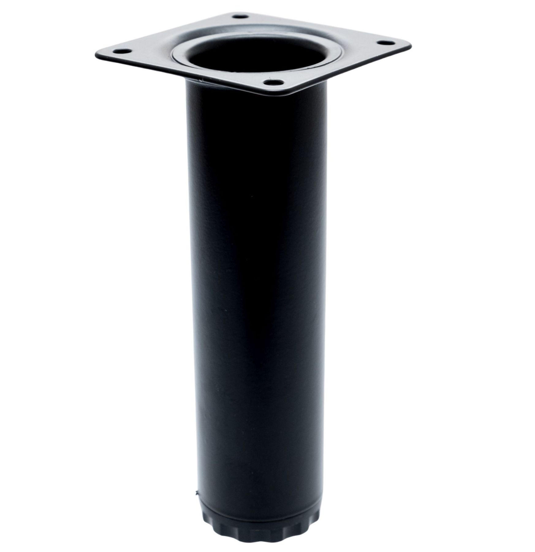 MÖBELFUSS schwarz Möbelbein 15 cm + 1 cm höhenverstellbar Tragkraft max. 50 kg - Schwarz, Metall (4/15/15cm) - Livingpoint24