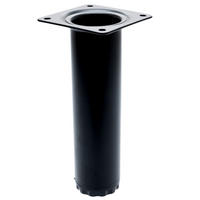 MÖBELFUSS schwarz Möbelbein 15 cm + 1 cm höhenverstellbar Tragkraft max. 50 kg - Schwarz, Metall (4/15/15cm) - Livingpoint24