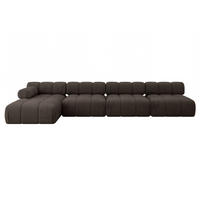 ECKSOFA modulares Sofa Razon-L3 - 380x160x70 cm Braun Velours - Braun, Holzwerkstoff/Textil (380/160cm) - ALTDECOR