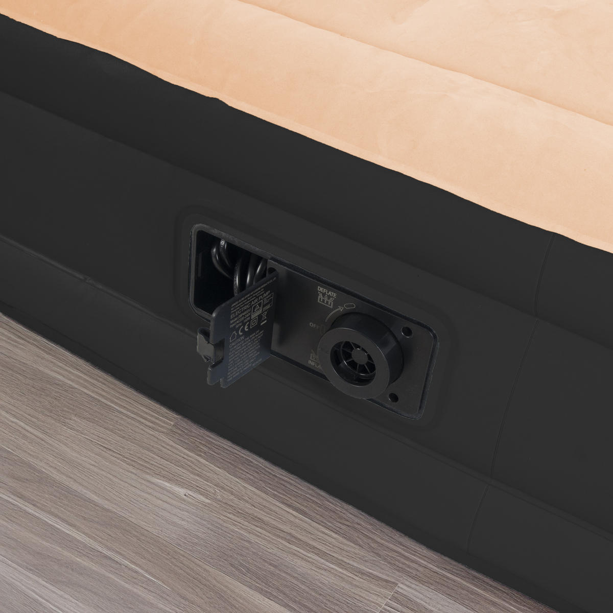 LUFTBETT Luftmatratze selbstaufblasend 196 x 97 x 47 cm mit integrierter Pumpe - Beige/Schwarz, Kunststoff (97/196cm) - Avenli