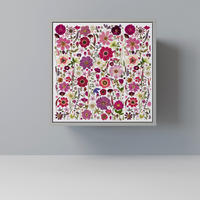 SIDEBOARD PETAL GARDEN, Grau, 57,5x42x57,5 cm, Ohne Füße - Multicolor/Grau, Holzwerkstoff (57.5/57.5/42cm) - SpaceRebels