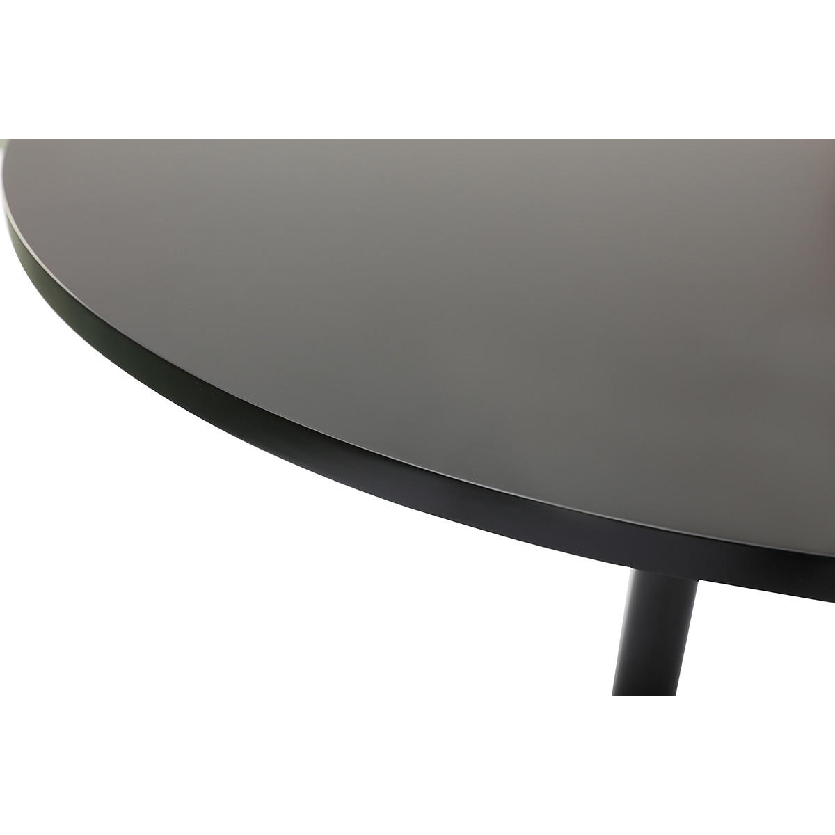 ESSTISCH Rund Schwarz D90 CALISTA - Schwarz, Holz (90/90/75.5cm) - Miliboo