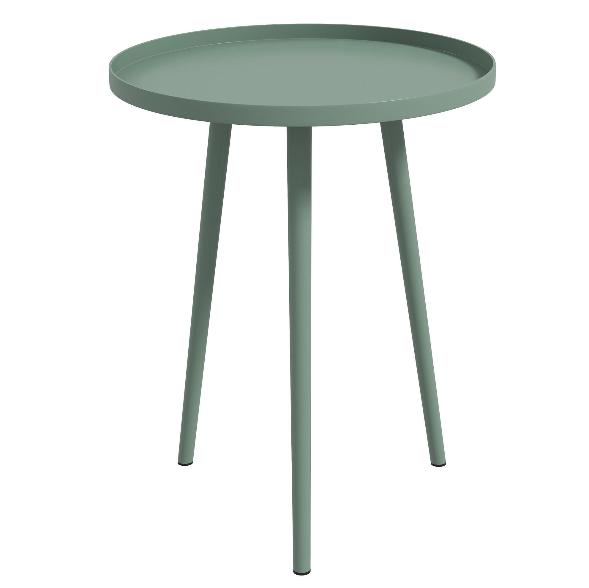 GARTENTISCH 40/40/50 cm grün aus Stahl mit erhöhtem Rand - Grün, Metall (40/40/50cm) - OKWISH