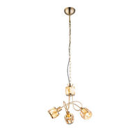 HÄNGELEUCHTE MERO Gold Kristalloptik - Goldfarben, Glas (38/38/130cm) - Globo Lighting