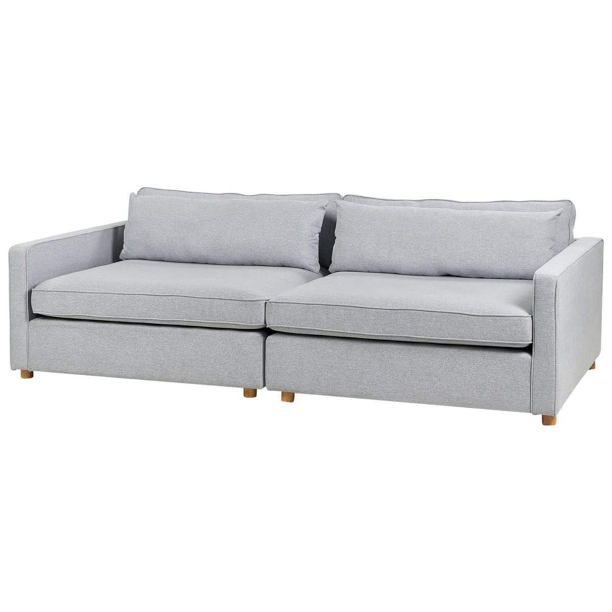 3-SITZER-SOFA grau Vinstra - Hellbraun/Grau, Textil (250/80/125cm) - Beliani
