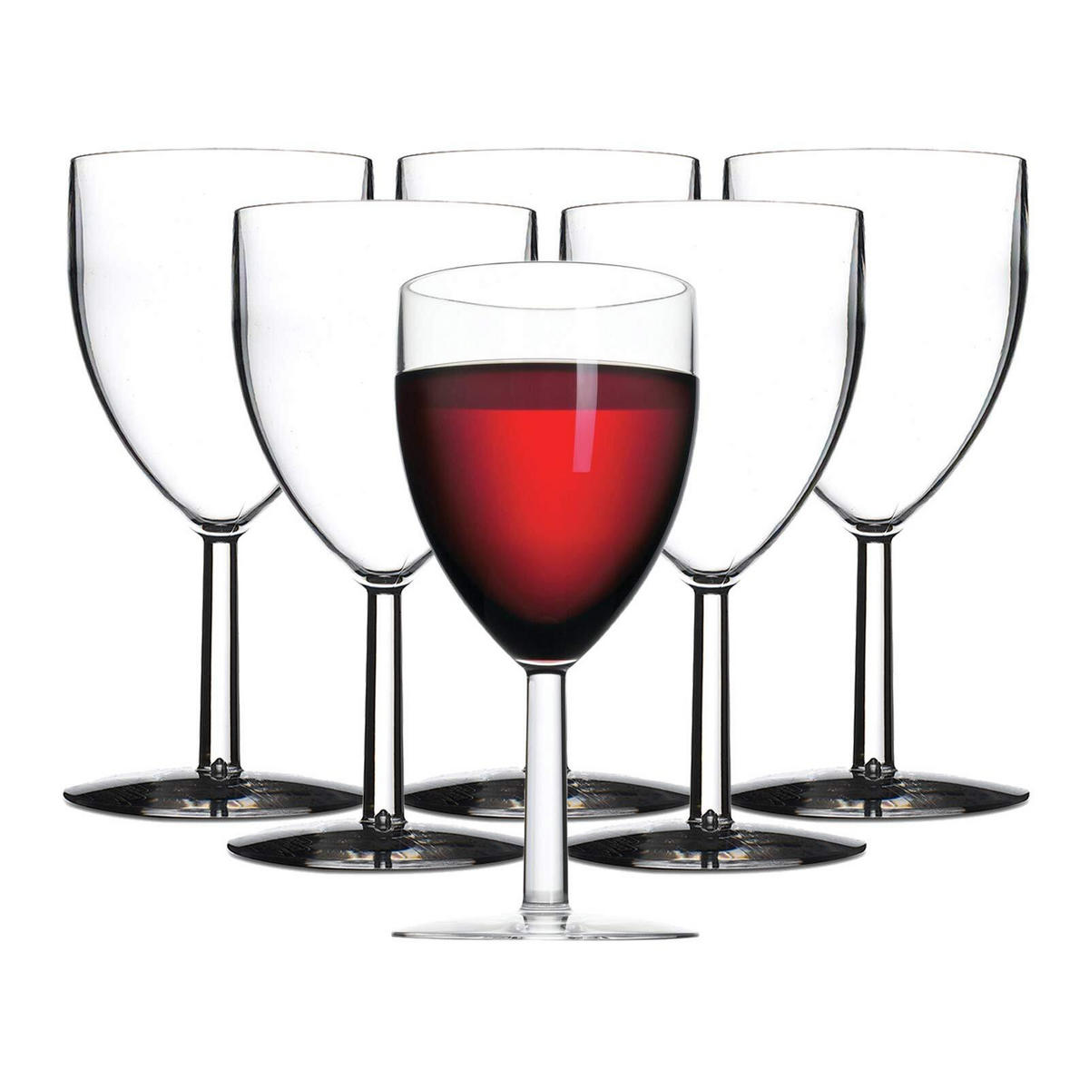KUNSTSTOFF-ROTWEINGLÄSER transparent 300 ml 6er Set - Transparent, Kunststoff (0.3L) - Mepal