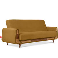 3-SITZER-SCHLAFSOFA GUSTAVO II mit Armlehnen, Gelb - Gelb, Holz/Holzwerkstoff (230/98/98cm) - KONSIMO®
