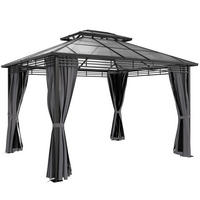 PAVILLON Metall Polycarbonat Dunkelgrau - Dunkelgrau, Metall (296/285/356cm) - Outsunny