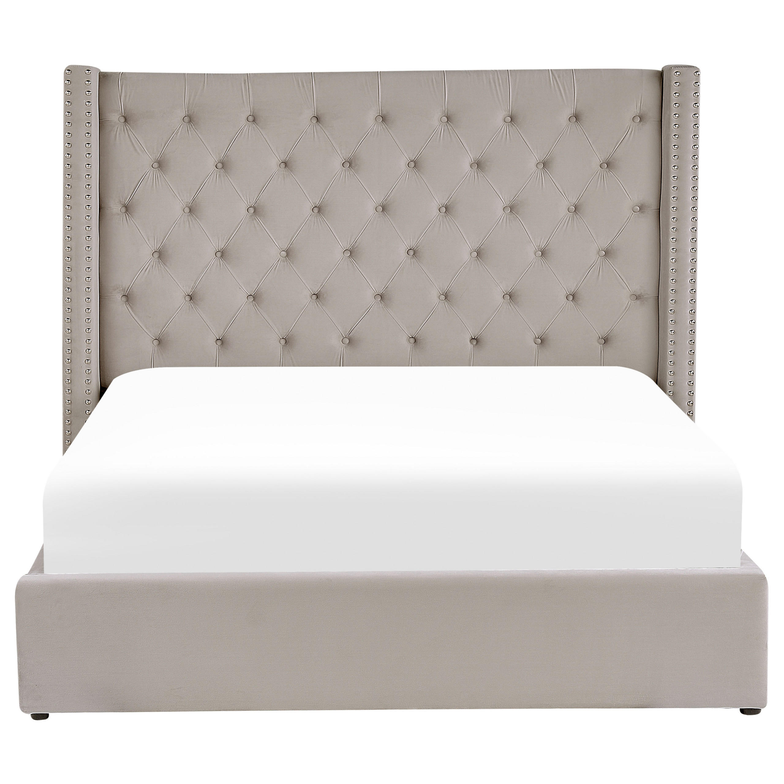 POLSTERBETT 180/200cm Hellgrau Lubbon - Hellgrau, Textil (180/200cm) - Beliani
