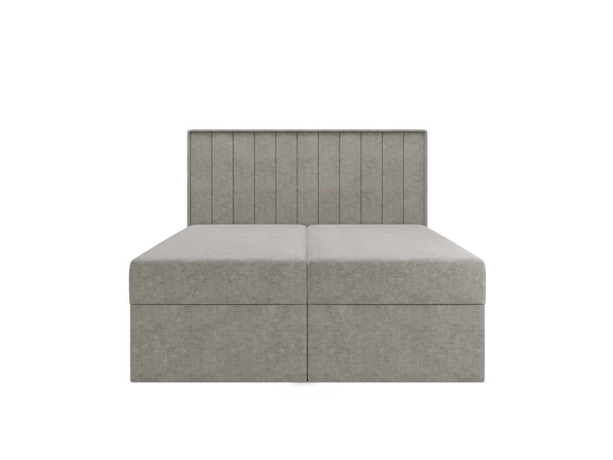 BOXBETT - Taschenmatratze + Topper 160x200 elfenbein Chenille - Creme, Holz/Holzwerkstoff (160/200cm) - SIMKAM Furniture