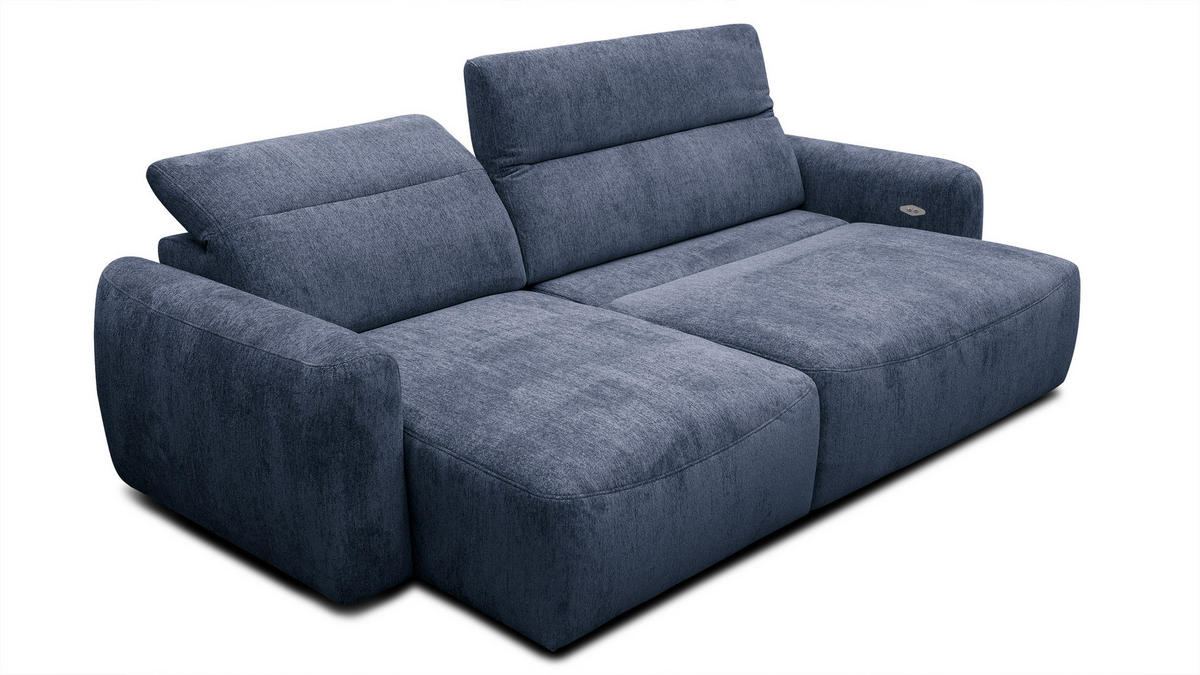 ECKSOFA NERO 4-Sitzer, dunkelblau - Schwarz/Dunkelblau, Holz/Textil (272/81/159cm) - Courtois Laville