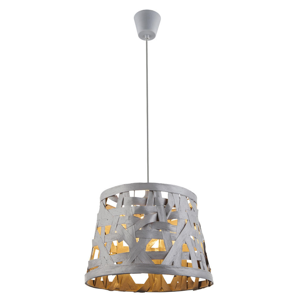 HÄNGELEUCHTE SALVADOR Textil Grau - Grau, Metall (35/35/144cm) - Globo Lighting