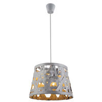 HÄNGELEUCHTE SALVADOR Textil Grau - Grau, Metall (35/35/144cm) - Globo Lighting