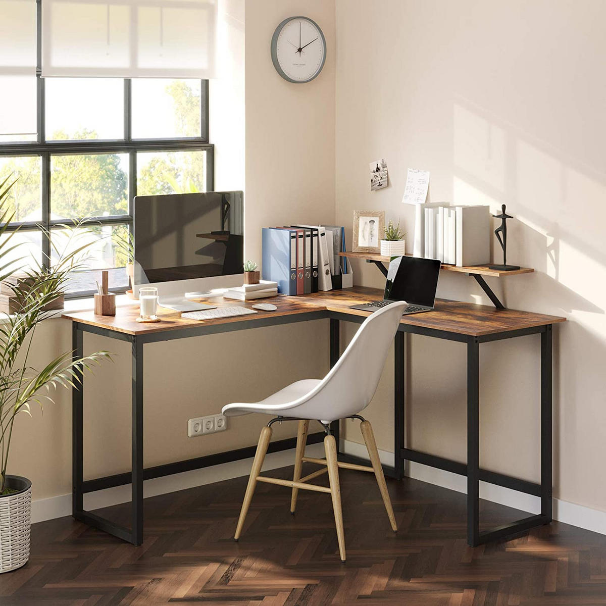 ECK-COMPUTERTISCH braun/schwarz - Braun, Holzwerkstoff (140/130/76cm) - A2A Home