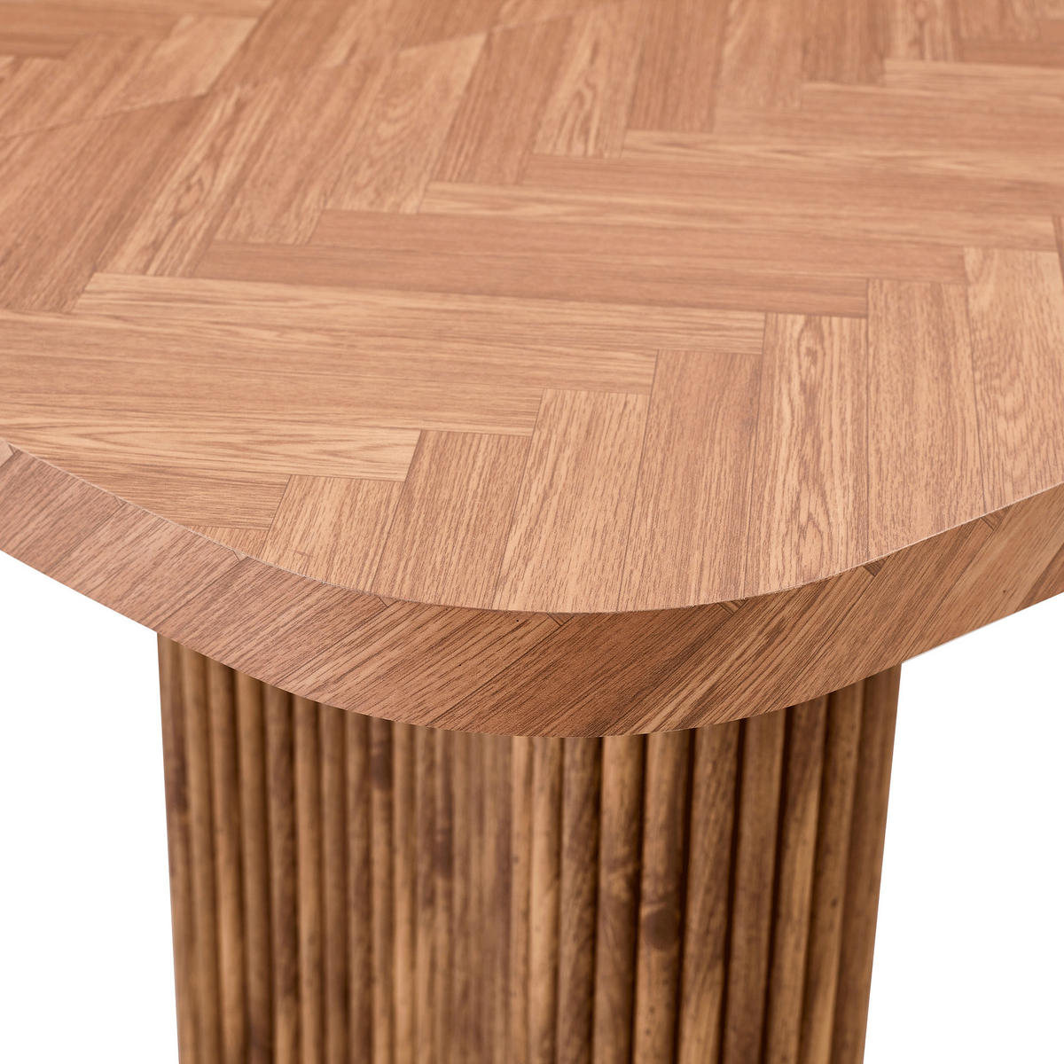 ESSTISCH 180/90/76 cm nussbaumfarben aus MDF mit bogenförmigem Säulengestell - Braun, Holzwerkstoff (180/90/76cm) - OKWISH