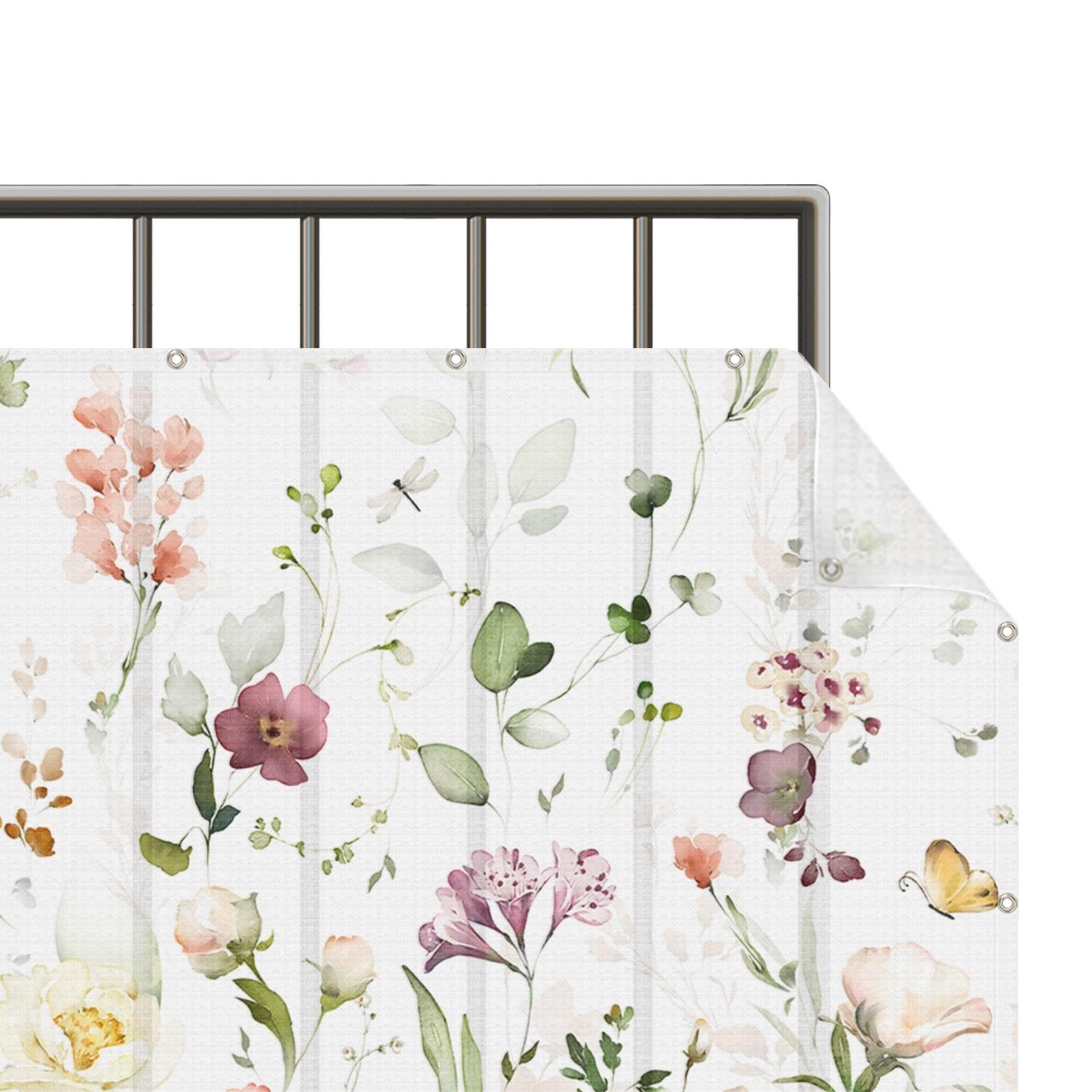 BALKON SICHTSCHUTZ Zartes Blütenarrangement 400/90 cm - Pastellblau, Kunststoff (400/90cm) - Bilderwelten