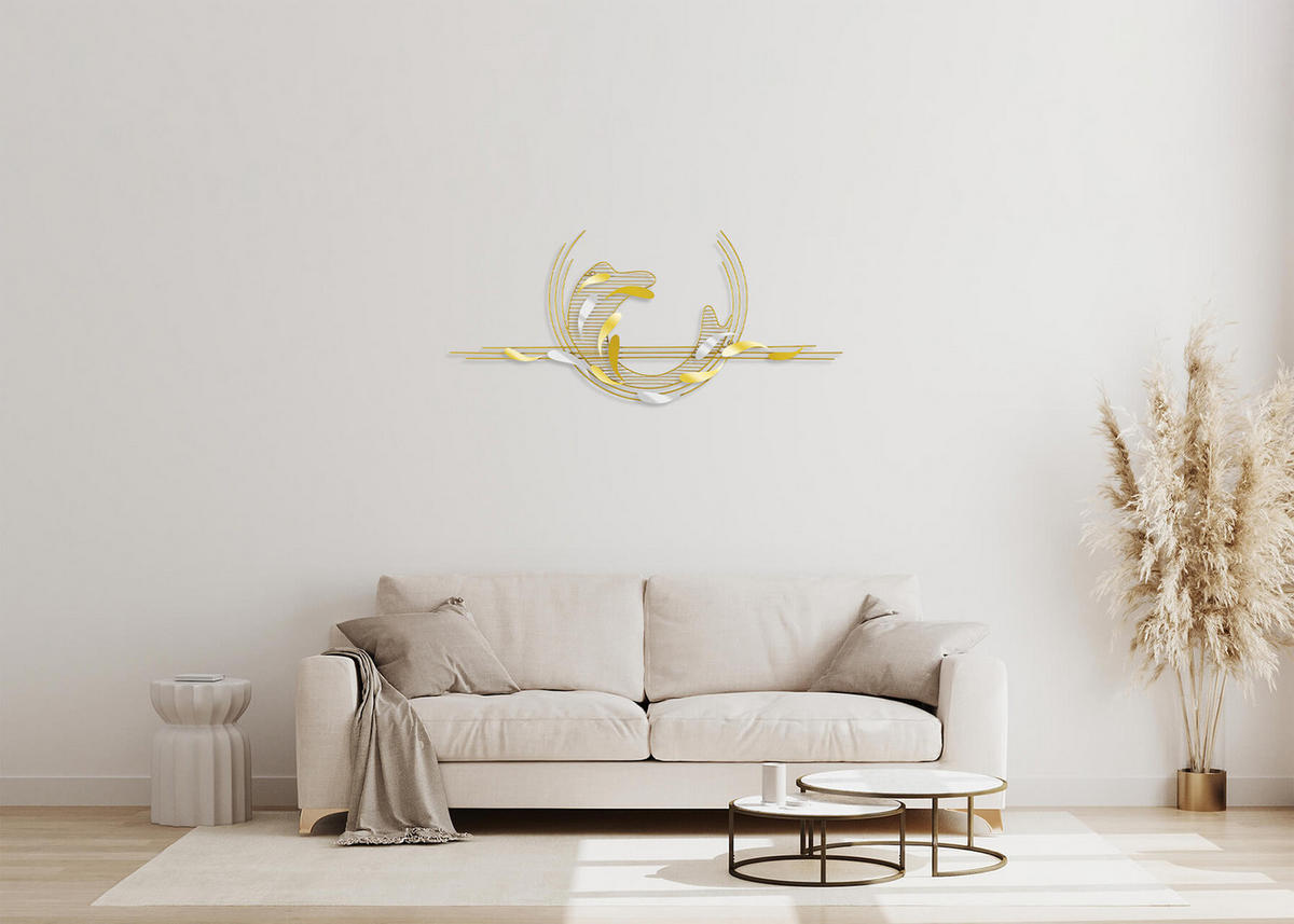 WANDDEKO Gold 121/53 cm - Goldfarben, Metall (2.9/53/6cm) - KUNSTLOFT
