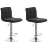 BARHOCKER 2er Set Stoff dunkelgrau - Chromfarben/Dunkelgrau, Textil/Metall (46/94/47cm) - CLP