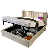 POLSTERBETT mit Bettkasten 160/200 cm in Beige mit Leselicht, USB und Lattenrost - Beige, Textil (160/200cm) - BEAOK