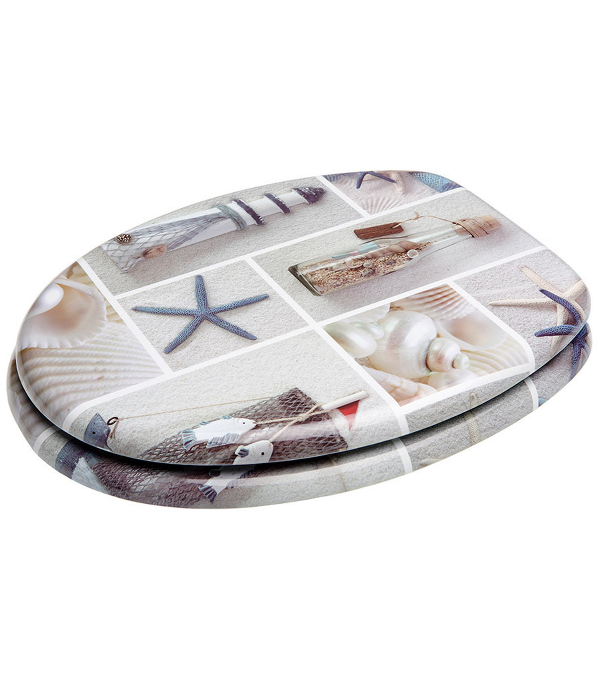 WC-SITZ Meeresbrise - Blau, Holzwerkstoff (38/6/47cm) - Sanilo