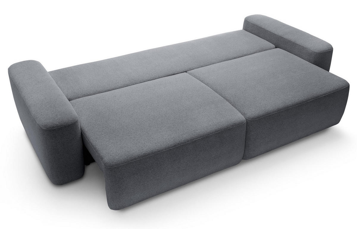 POLSTERSOFA 260 cm Orea, Schlaffunktion, Bettkasten, Dunkelgrau - Dunkelgrau, Holz (257/82/105cm) - Emporius