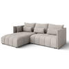 ECKSOFA L Form Gaziante Beige 245/182/83 cm – mit Bettkasten - Beige/Schwarz, Kunststoff/Textil (245/182cm) - AX Living