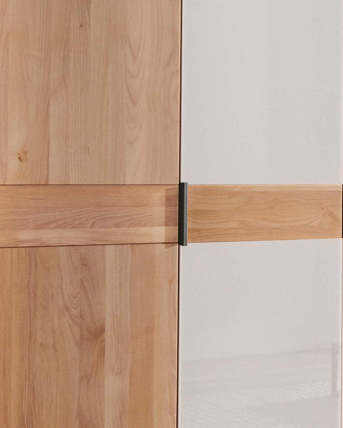 SCHLAFZIMMER Arden mit teilmassiver Erle und Weißglas 4-teilig mit Drehtürenschrank, Doppelbett 180x200cm, zwei Nachttische - Braun, Holzwerkstoff (80/200/120cm)