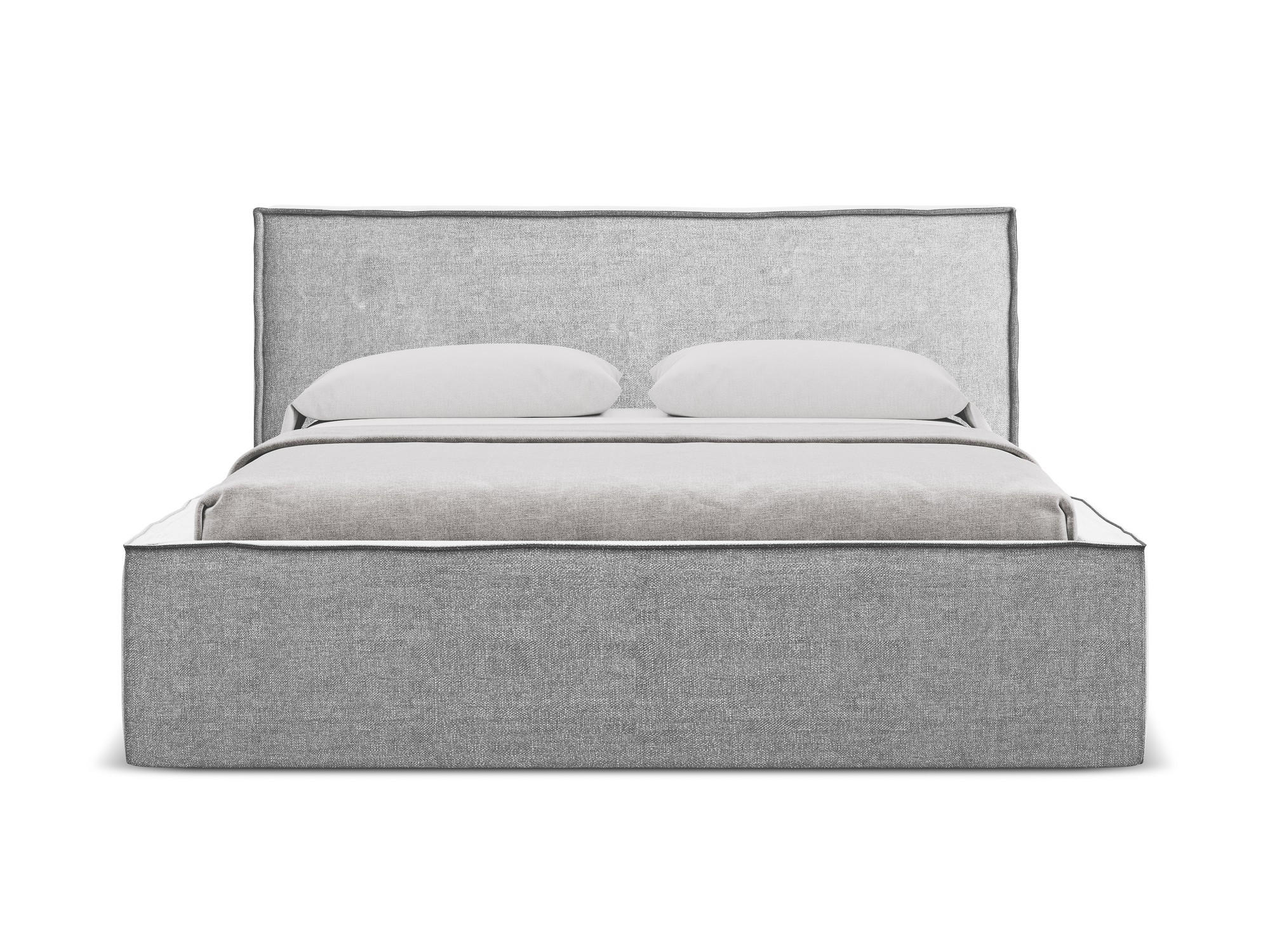 POLSTERBETT mit Bettkasten und Lattenrost 160x228 Grau - Hellgrau/Schwarz, Kunststoff/Textil (140/200cm) - Makamii