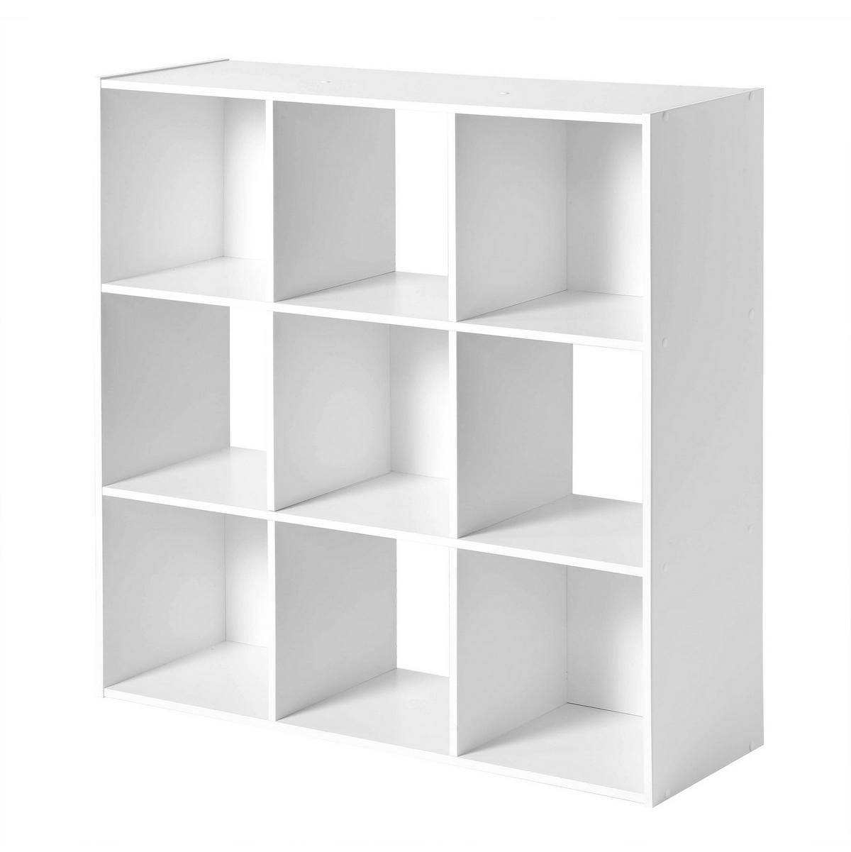 REGAL mit 9 Fächern - Weiß, Holzwerkstoff (29.5/92.5/92.5cm) - Calicosy