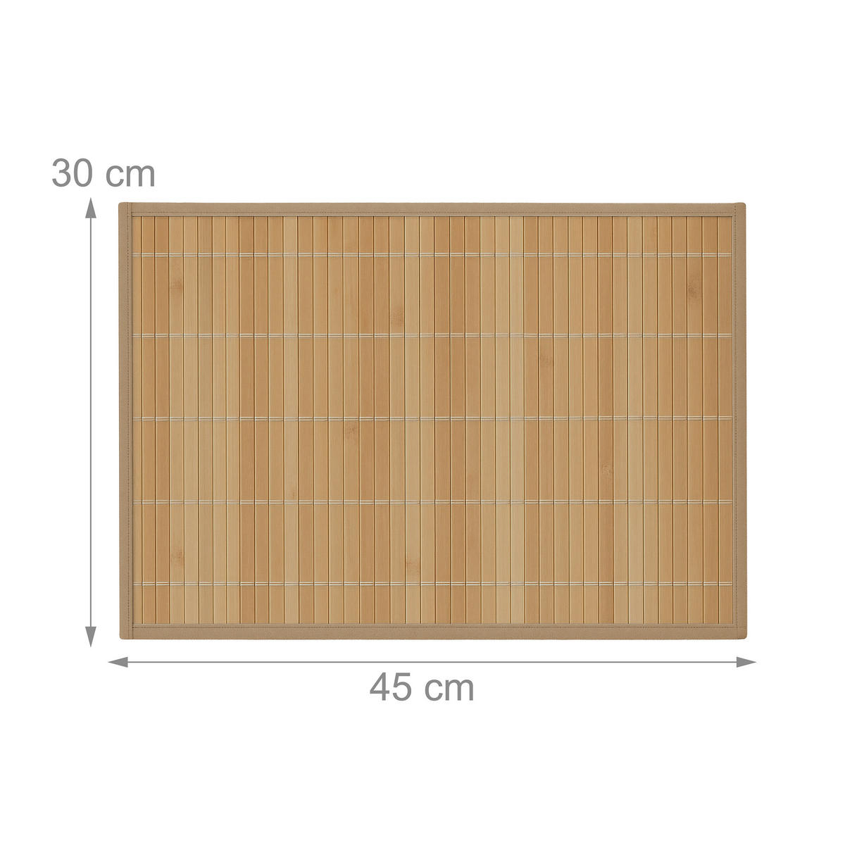 6-tlg.TISCHSET - Hellbraun, Holz/Textil (30/45/0.3cm) - Relaxdays