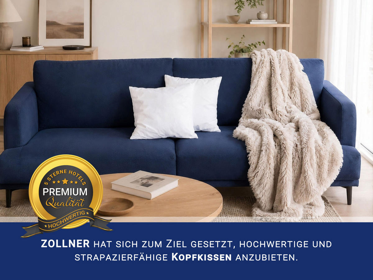 KISSEN, 2er-Set, 40x40 cm, 65% Polyester, 35% Baumwolle, Weiß - Weiß, Textil (40/40cm) - Zollner