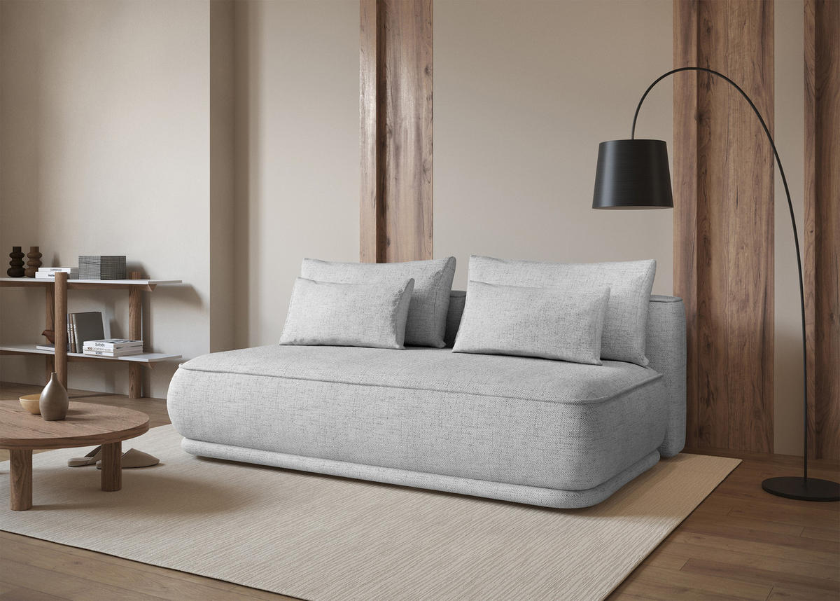 SCHLAFSOFA Leanno Grau Chenille 210 cm - Schwarz/Grau, Kunststoff/Textil (210/74/115cm) - Selsey
