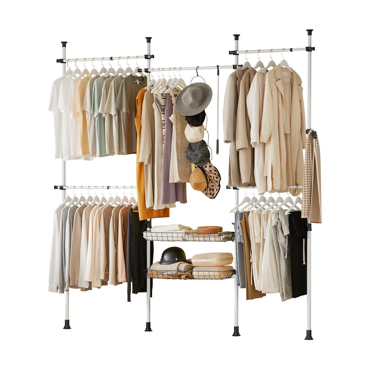 TELESKOP GARDEROBEN SYSTEM - Weiß, Kunststoff (311/285/3cm) - SoBuy