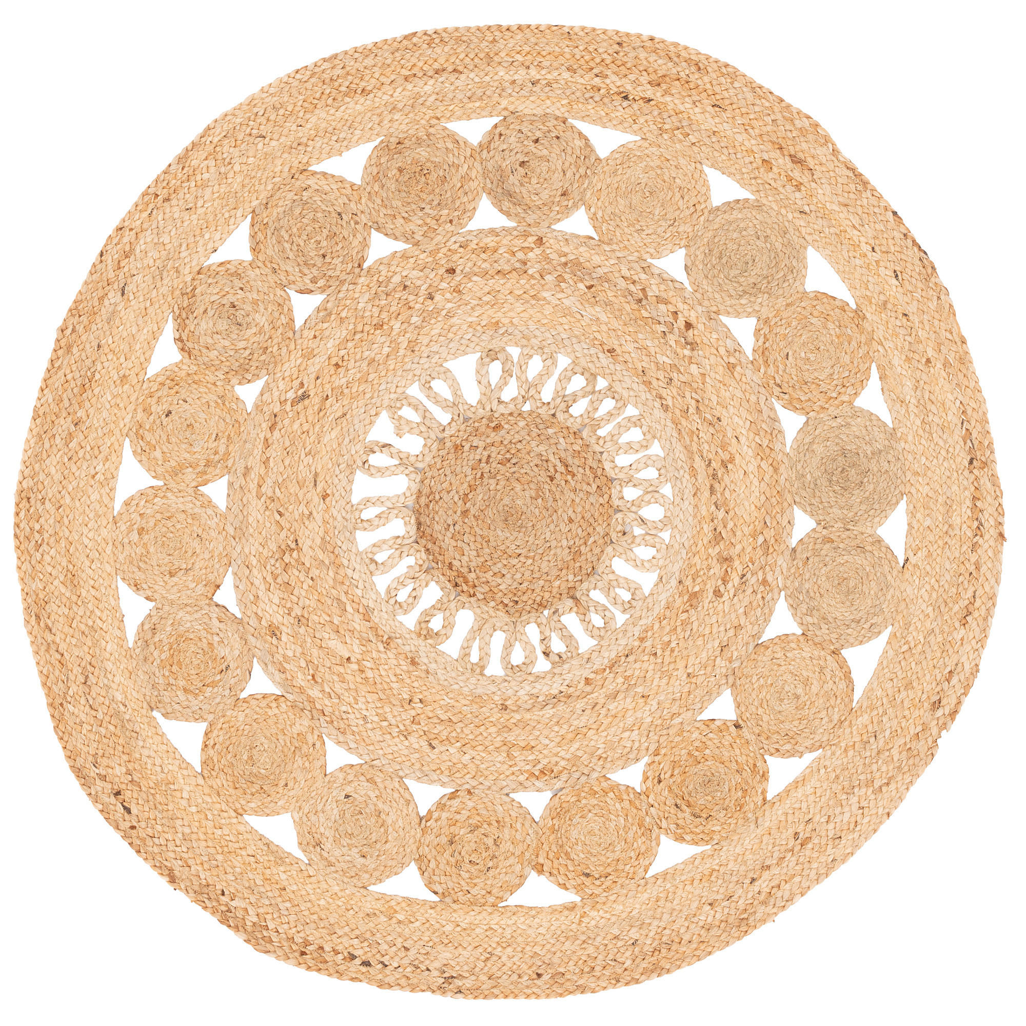 HANDGEFERTIGT JUTE TEPPICH PIA RUND - Beige, Textil (120/120cm) - Pergamon