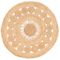 HANDGEFERTIGT JUTE TEPPICH PIA RUND - Beige, Textil (120/120cm) - Pergamon