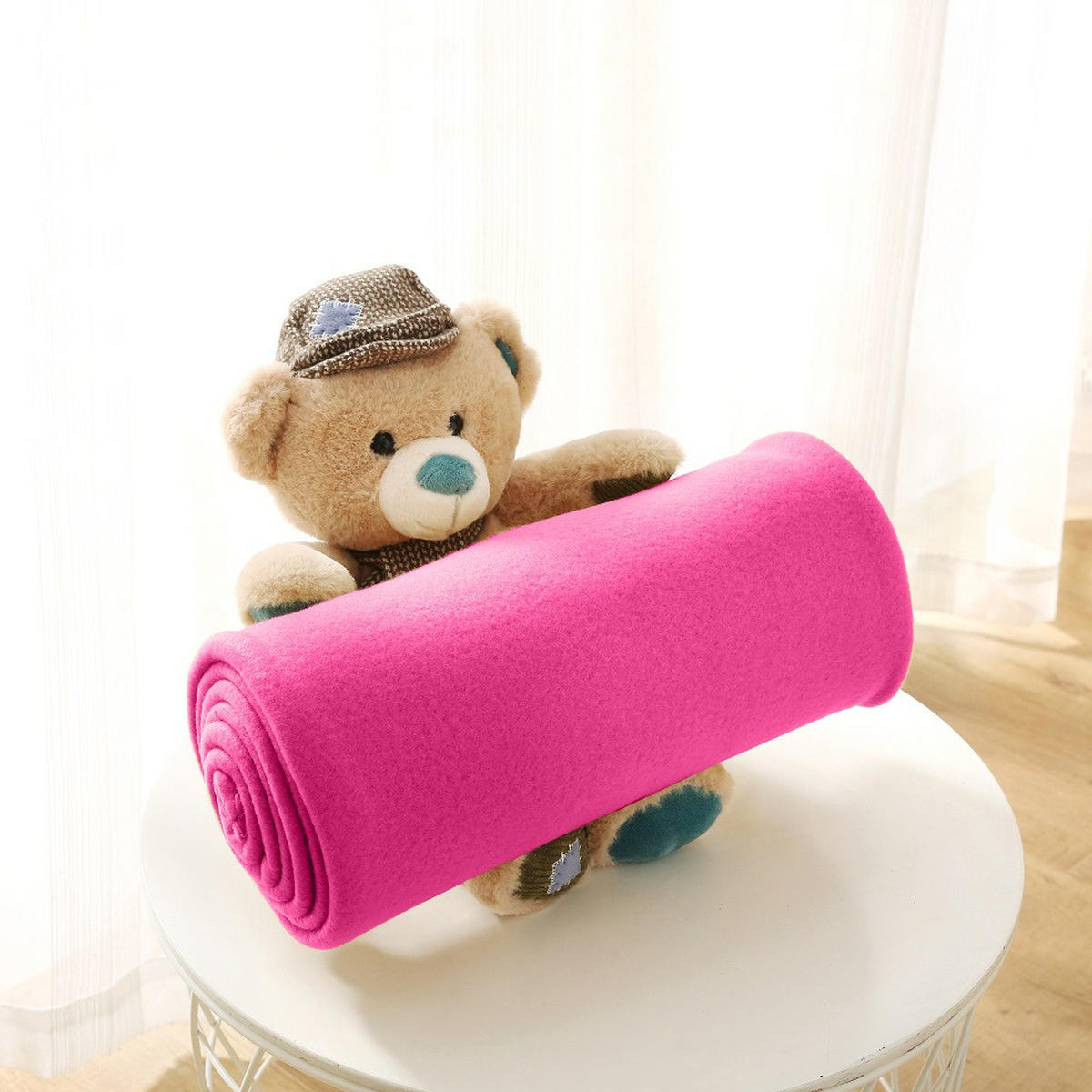 FLEECEDECKE pink 130/160 cm Kettelrand Anti-Pilling - Pink, Textil (130/160cm) - wometo