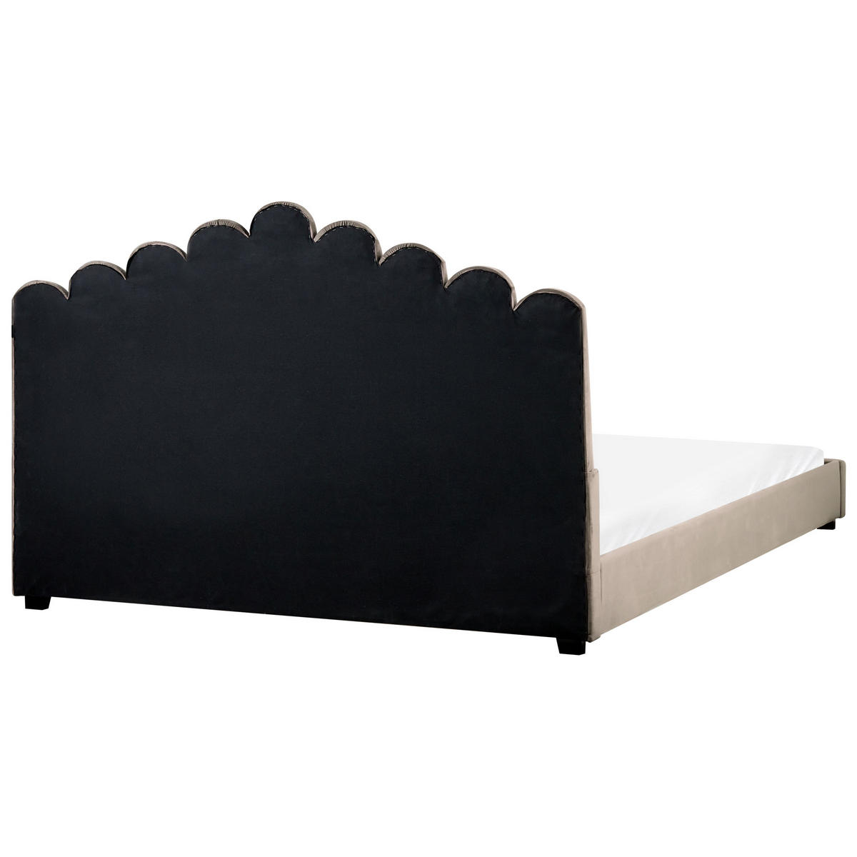 BETT mit Lattenrost 180/200 cm Taupe Vincennes - Taupe/Schwarz, Textil (180/200cm) - Beliani