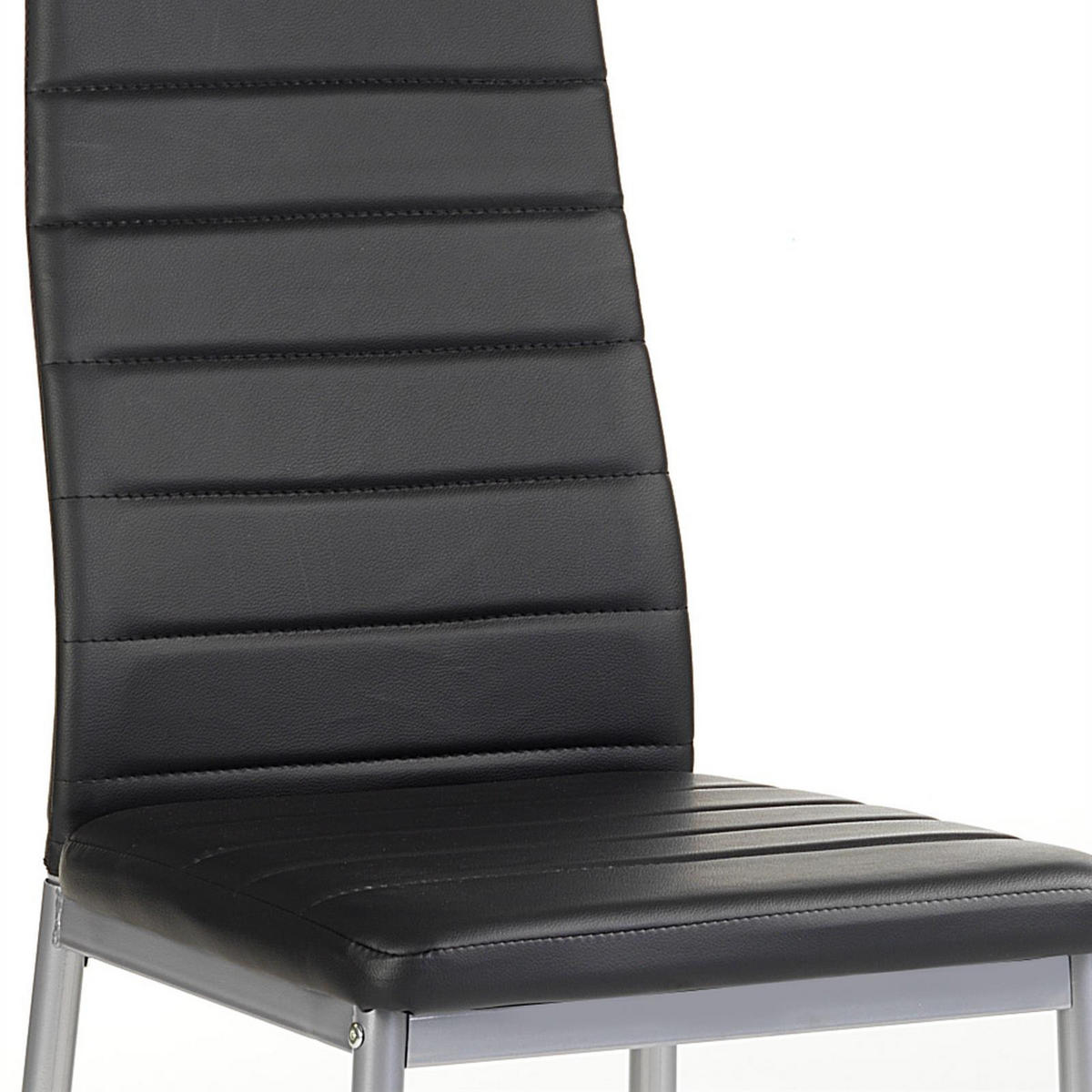 ESSZIMMERSTUHL NATHALIE 4ER-SET - Schwarz, Textil/Metall (43/100/50cm) - IDIMEX