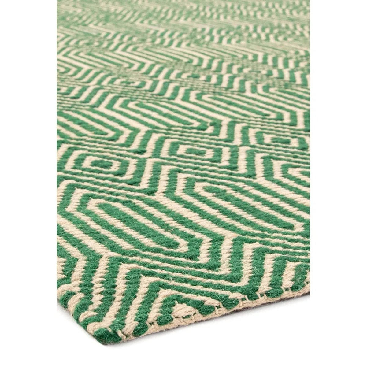 TEPPICH Moderner aus Wolle und Baumwolle SILWAN Grün 66 x 200 cm - Grün, Naturmaterialien (66/200cm) - Novatrend