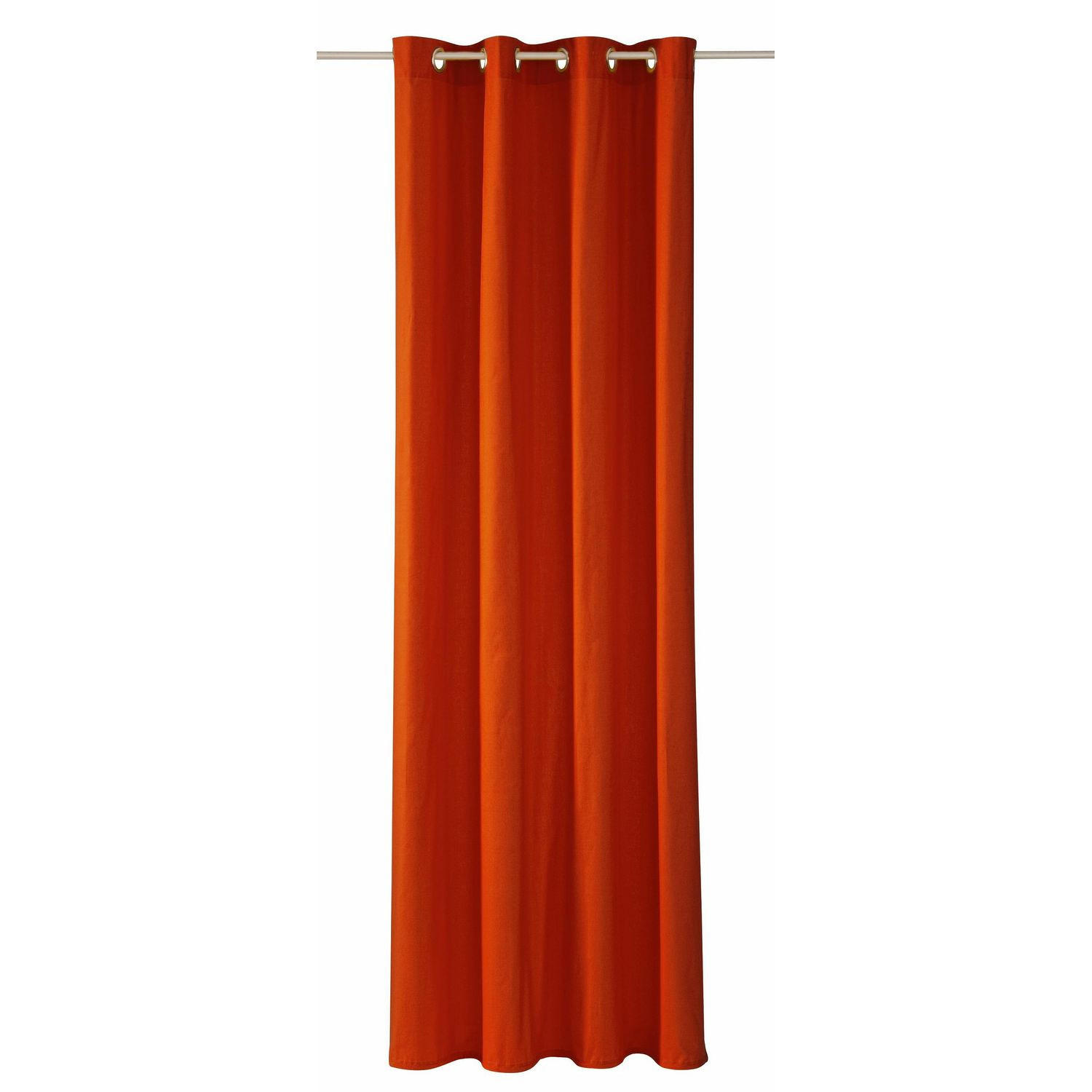 ÖSENVORHANG DOVE Blickdicht - Terra cotta, Textil (140/0.5/245cm) - Tom Tailor