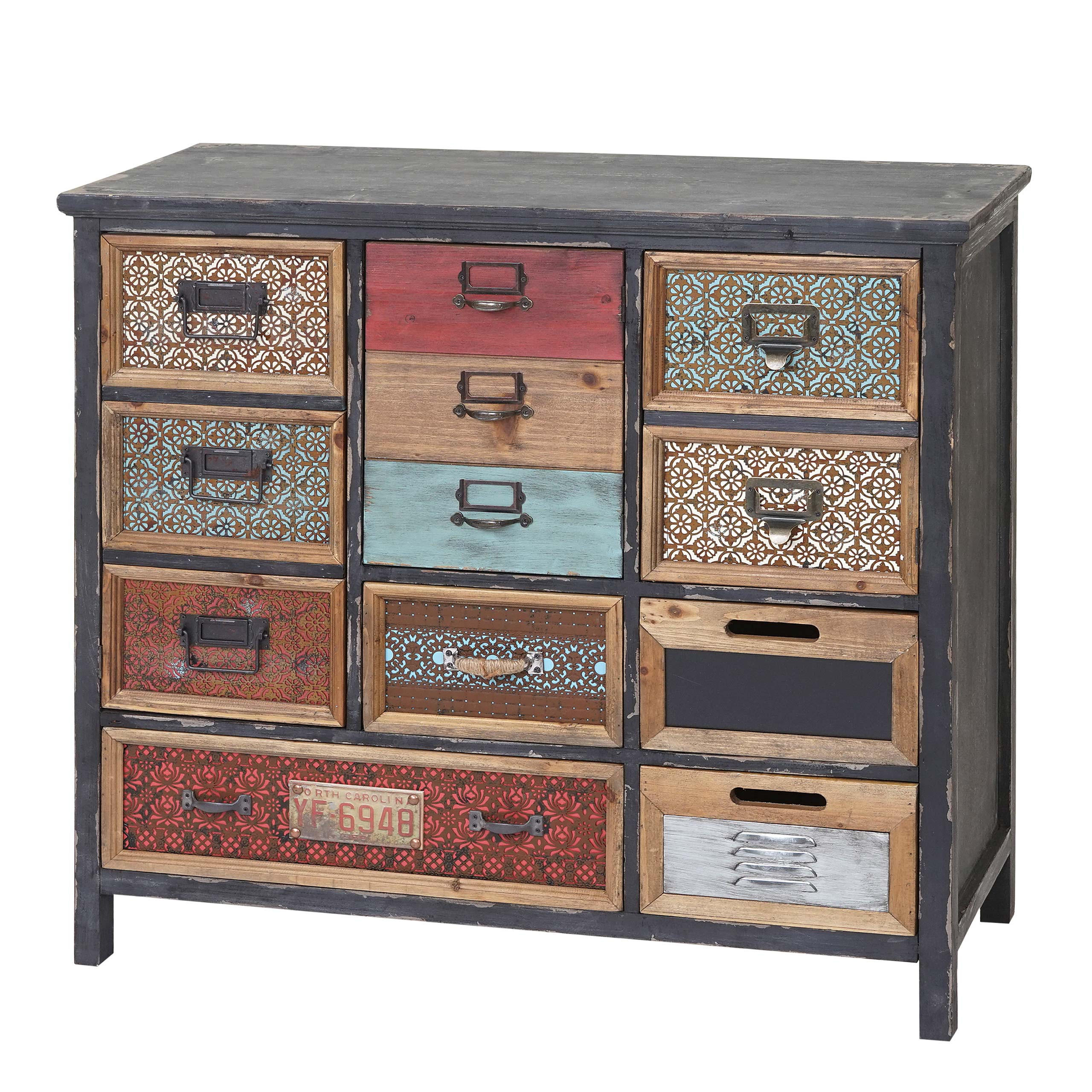 APOTHEKER-SCHRANK Multicolor - Multicolor, Holz (90/84/32cm) - MCW