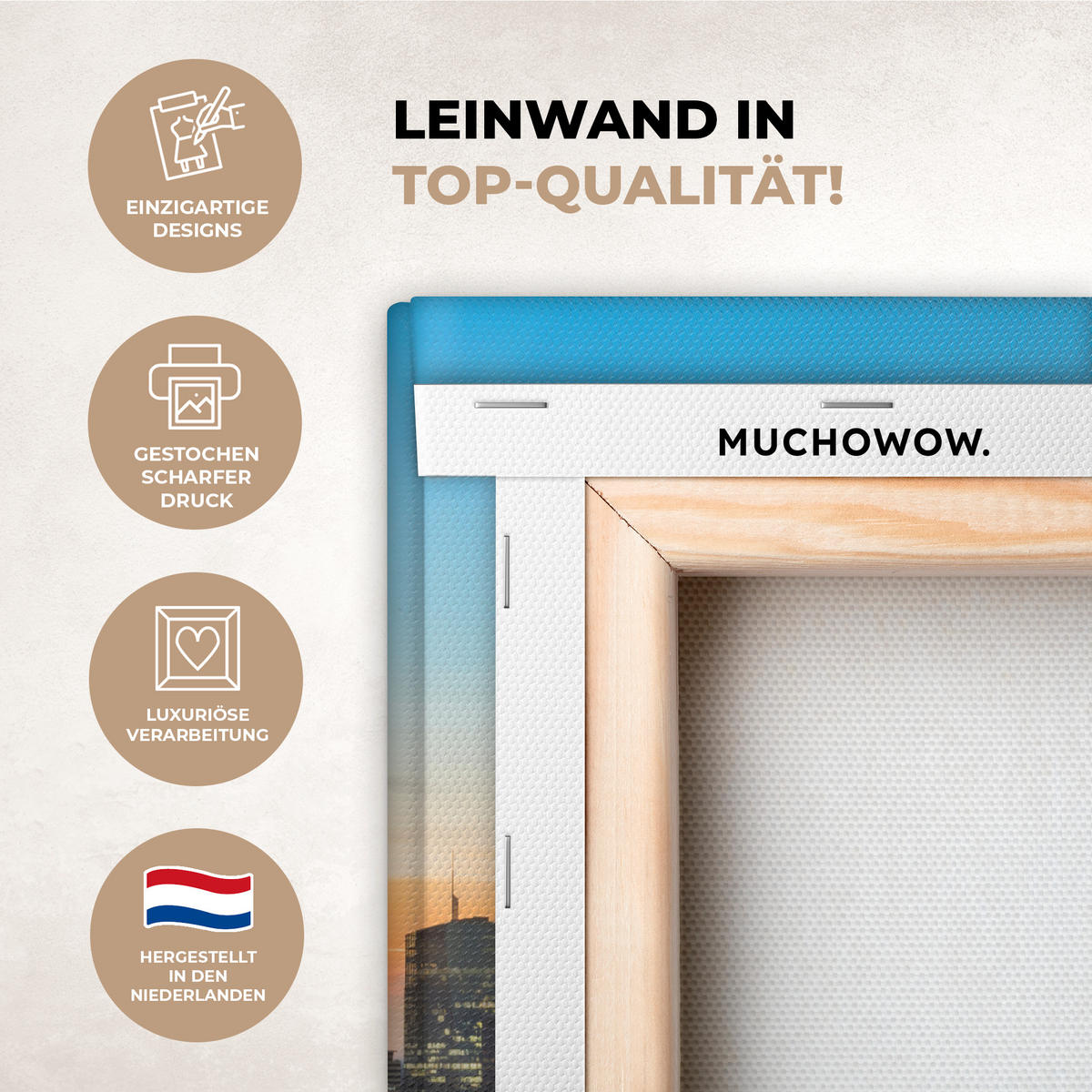 LEINWANDBILD Polen - Sonne - Warschau 20x30 cm - Blau, Textil (20/30cm) - MuchoWow