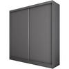 SCHWEBETÜRENSCHRANK Mario II 200/216/61 graphit mit Schubladen - Graphitfarben, Holzwerkstoff (200/216/61cm) - Beautysofa