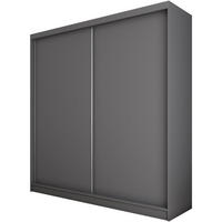 SCHWEBETÜRENSCHRANK Mario II 200/216/61 graphit mit Schubladen - Graphitfarben, Holzwerkstoff (200/216/61cm) - Beautysofa