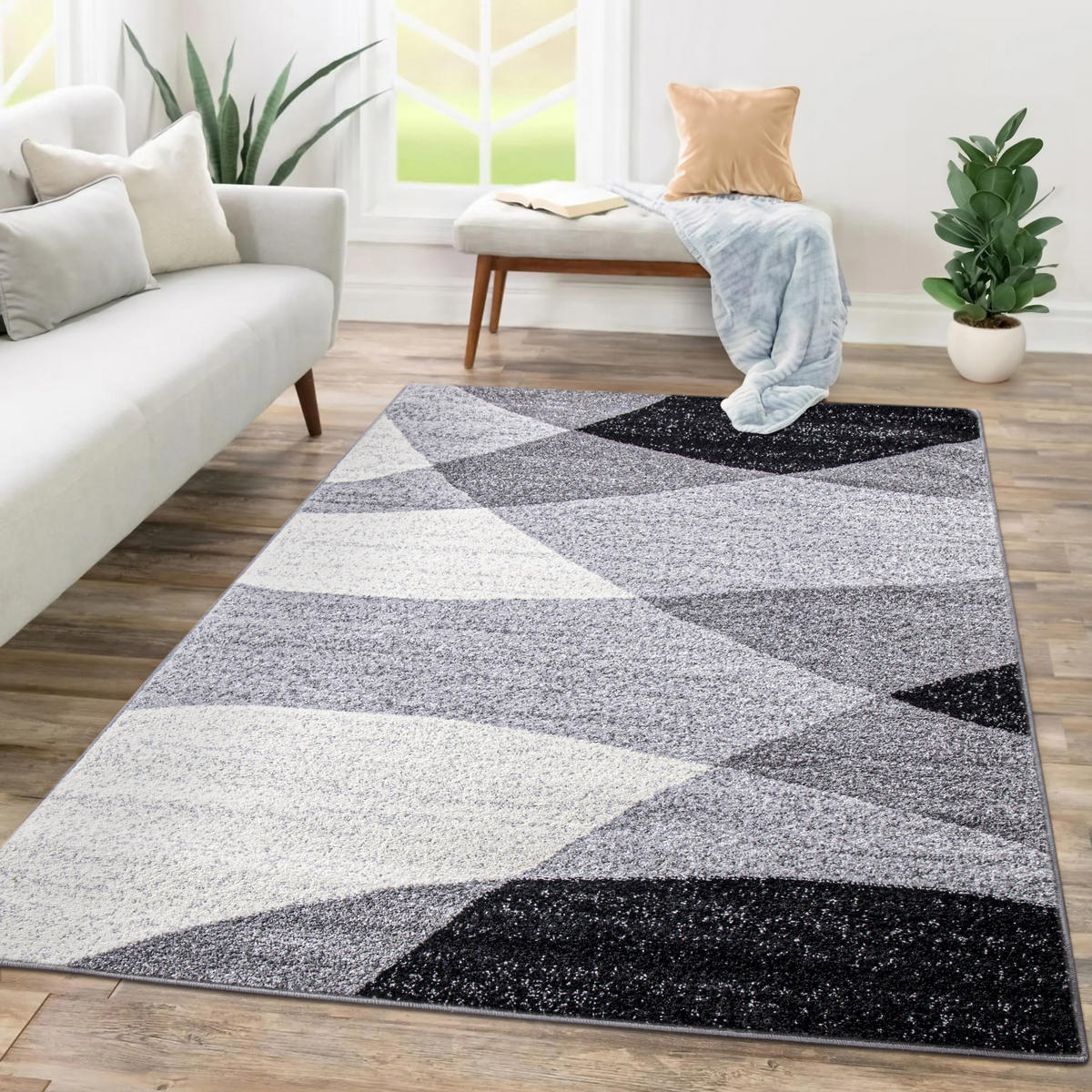 KURZFLORTEPPICH 80/250 cm Fiesta 110 - Schwarz/Grau, Textil (80/250cm) - Paco Home